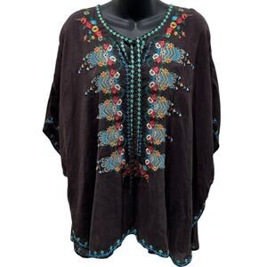 Johnny Was Embroidered Bohemian Poncho